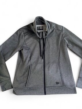 New Era Men's Zip-Up Sweater Jacket in Dark Gray